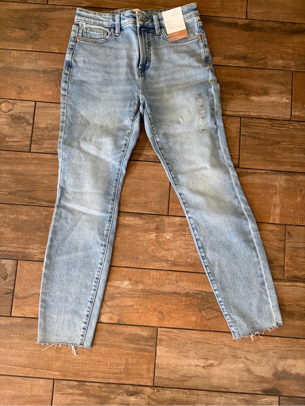 LC Lauren Conrad Light Blue Skinny Jeans with Raw Hem